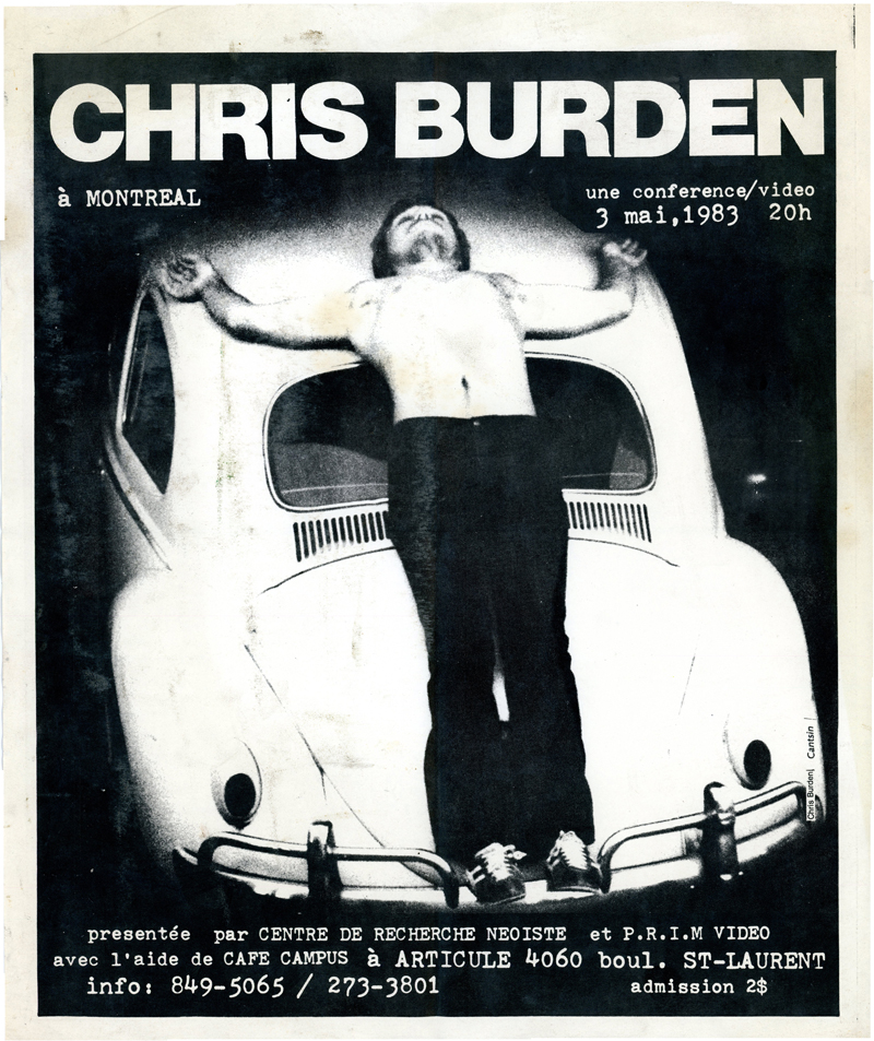 Gallery 98 | Chris Burden, Poster For Conference Video, Center De ...