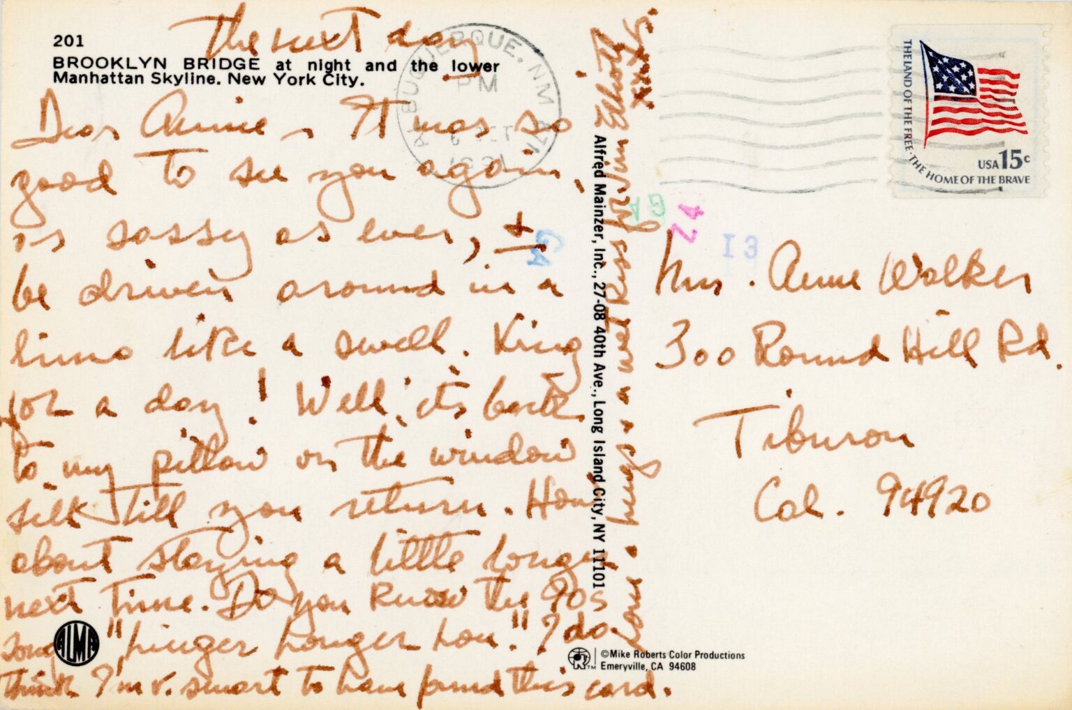 Note On Back Gallery 98 | Sam Wagstaff, note to Anne MacDonald accepting an ...